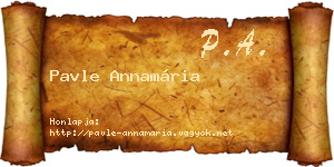Pavle Annamária névjegykártya
